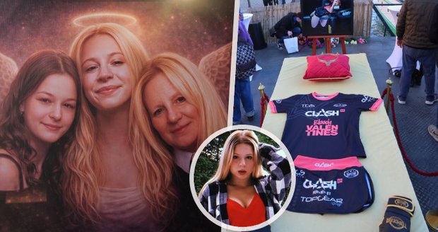 Veřejná poslední rozlučka s Mínou (†23): Slzy na Náplavce! Andělské foto i dres z Clashe