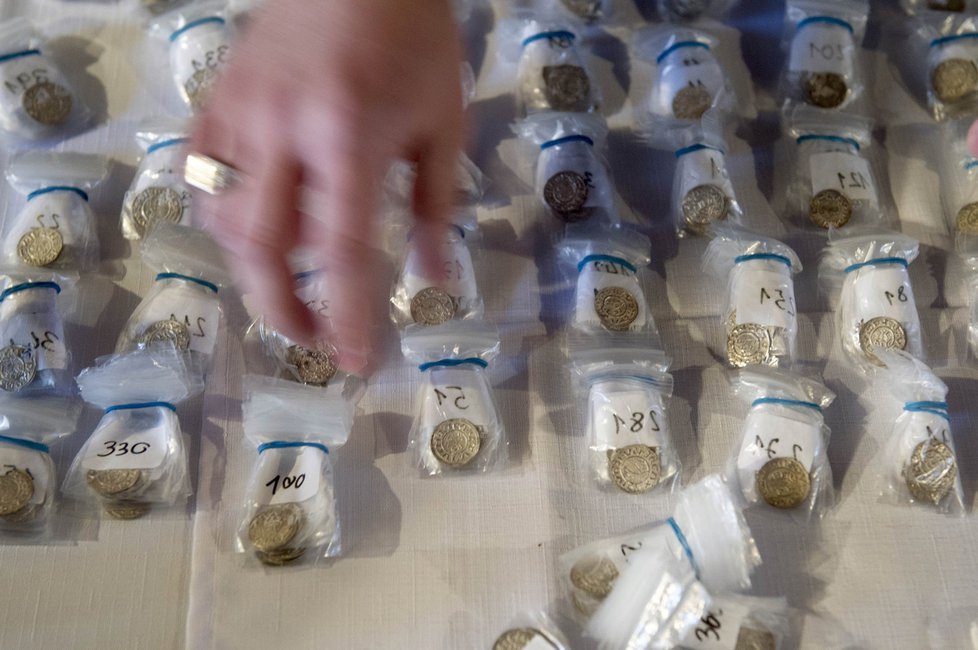 Unikátní nález stovek českých denárových mincí z poslední třetiny 10. století na území Pardubického kraje byl představen 13. ledna v Rytířských sálech pardubického zámku.