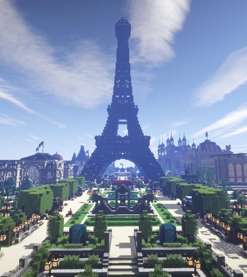 Paříž z 19. století v Minecraftu