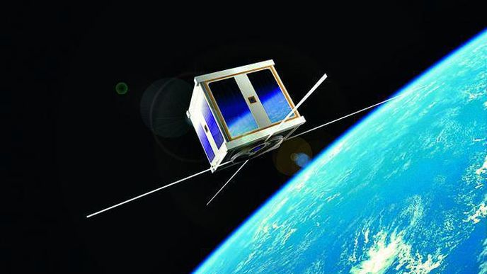 Miniaturní satelit CubeSat s „mozkem“ mobilu (vizualizace)