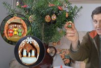 Vánoční rarita: Betlémy vměstnává do skořápek od ořechů!