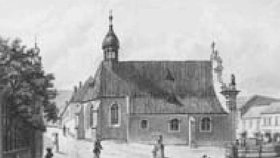 Kostel sv. Bartoloměje v místech dnešní Vyšehradské ulice