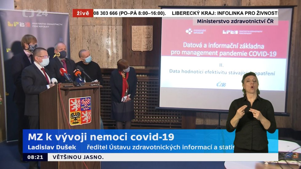 Tisková konference ministerstva zdravotnictví