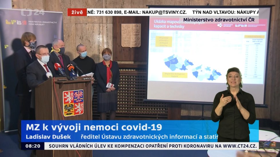 Tisková konference ministerstva zdravotnictví