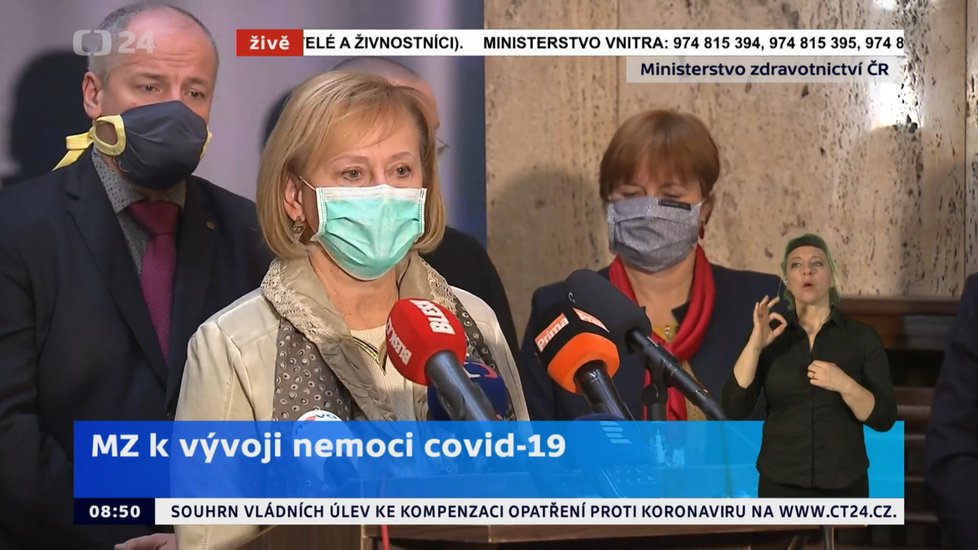 Tisková konference ministerstva zdravotnictví