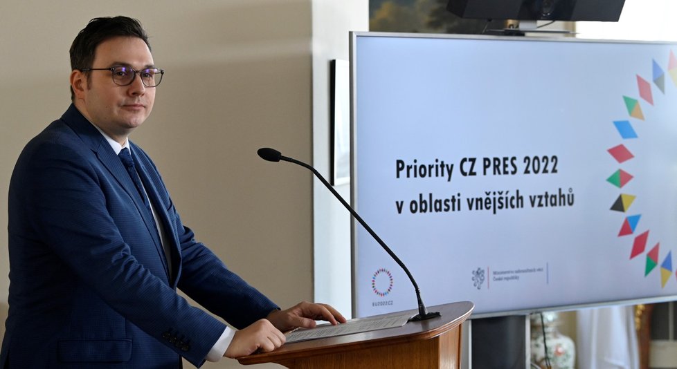 Ministr zahraničí Jan Lipavský (Piráti) představuje české priority předsednictví (21.6.2022)