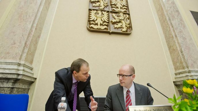 Ministr školství Marcel Chládek a premiér Bohuslav Sobotka