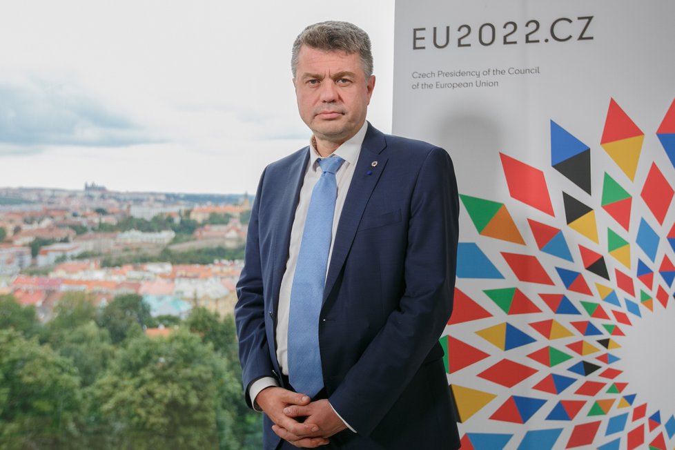 Ministr zahraničí Estonska Urmas Reinsalu při rozhovoru pro Blesk Zprávy (31. 8. 2022).