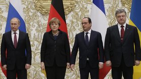 V Minsku jednal Vladimir Putin, Angela Merkelová, François Hollande a Petro Porošenko