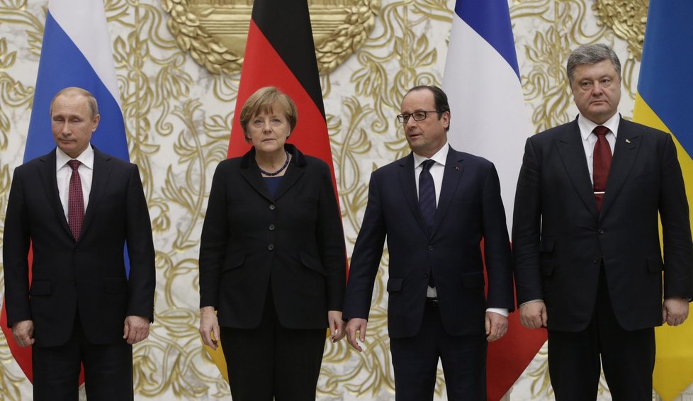 V Minsku jednal Vladimír Putin, Angela Merkelová, Francois Hollande a Petro Porošenko