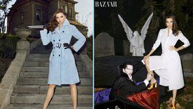 Mirandino děsivé halloweenské focení pro Harper´s Bazaar.