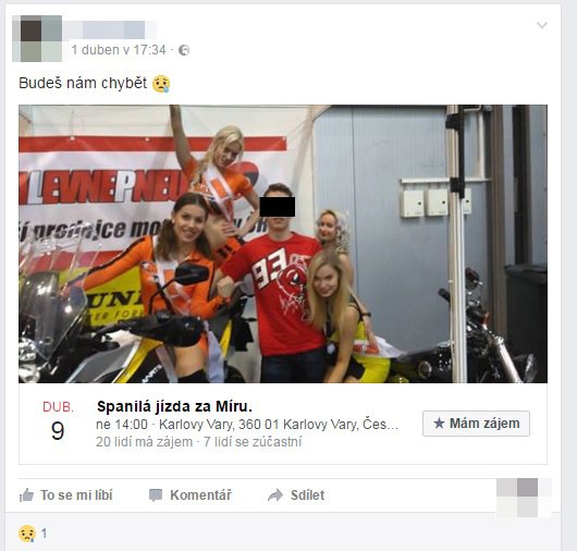 Mirek (†18) zahynul při nehodě na motorce: Kamarádi ho oplakávají a připravují spanilou jízdu.