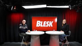 Mirek Topolánek ve studiu Blesku