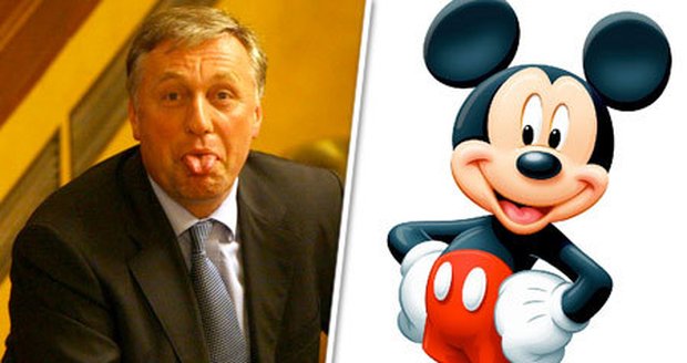 Mirek Topolánek vs. mickey mouse