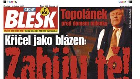 Topolánek kope do aut fotografů rád, Blesk 4. ledna 2007 přinesl důkaz jeho výbuchu před domem Talmanové