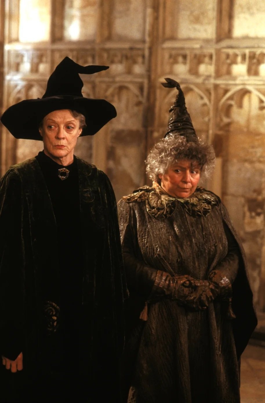 Harry Potter: Profesorka Pomona Prýtová (v originále Pomona Sprout, hraje Miriam Margolyes) učila v Bradavicích bylinkářství a zároveň byla ředitelkou Mrzimoru.