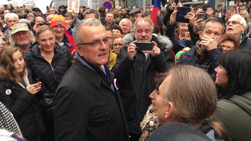 Miroslav Kalousek (TOP 09) na Národní třídě 17. listopadu 2019