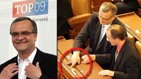 Miroslav kalousek je šoumen: Tentokrát Sněmovnu pobavil tím, že při hlasování o církevních restitucích zlomil svou poslaneckou kartičku