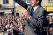 Miroslav Sládek na předvolebním mítinku v roce 1992