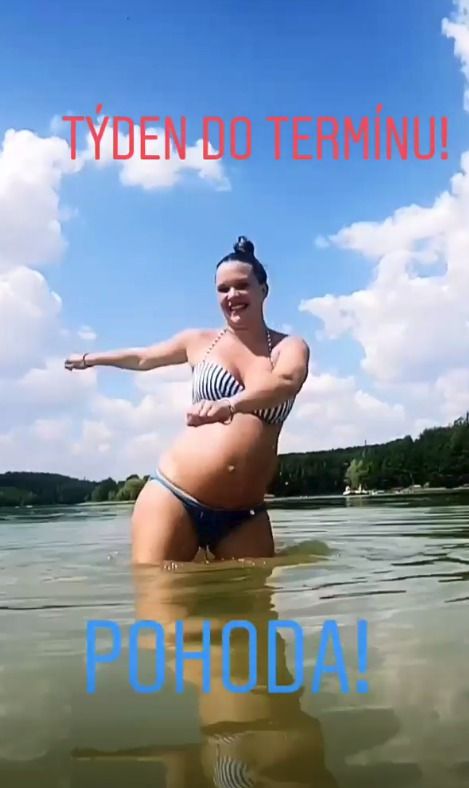 Kristýna Leichtová týden před termínem porodu