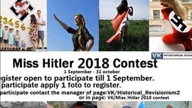 Ruská sociální síť Vkontakte zablokovala kontroverzní skupinu, která propagovala online soutěž krásy Miss Hitler. Ta vyzývala dívky, aby se fotografovaly s nacistickou tematikou a vyznávaly v krátkých příspěvcích svůj obdiv k Třetí říši.