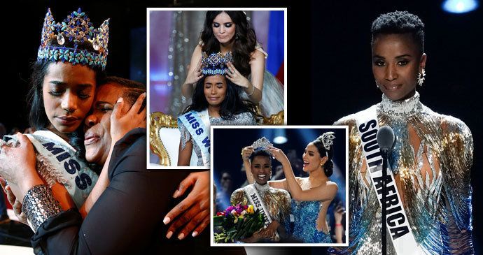 Vítězky letošních soutěží krásy: Miss Universe Zozibini Tunzi a Miss World Toni-Ann Singhová (vlevo)