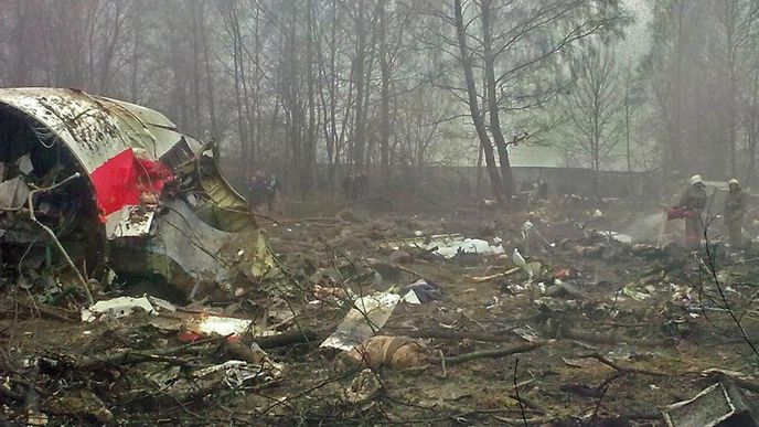 Místo nehody polského vládního speciálu ve Smolensku