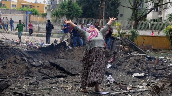 Místo pumového útoku v tureckém městě Reyhanli