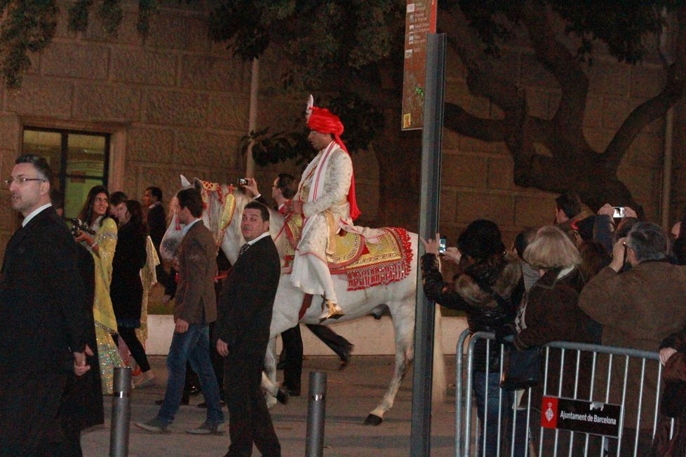 Ženich přijel při obřadu  na bílém koni