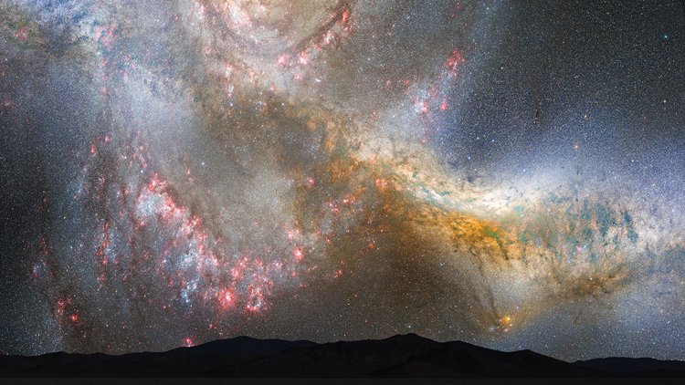 Galaxie Mléčná dráha a Andromeda za 3,9 miliardy let