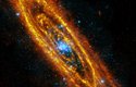 Mlhovina v Andromedě: okolo centra galaxie v Andromedě krouží prstence prachu, v nich se formují nové hvězdy
