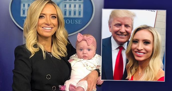 Nová mluvčí amerického prezidenta Donalda Trumpa Kayleigh McEnanyová s dcerou Blake