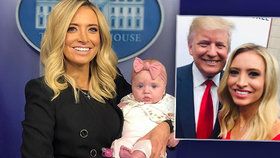 Nová mluvčí amerického prezidenta Donalda Trumpa Kayleigh McEnanyová s dcerou Blake