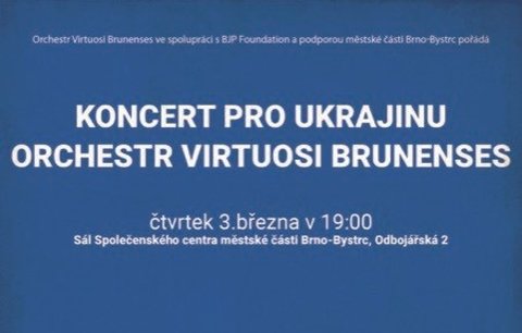 Plakát k pátečnímu koncertu, který pomohla uspořádat nadace Jiřího Procházky