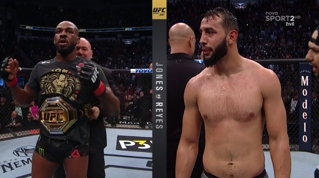 Průběh zápasu Jon Jones vs. Dominick Reyes.