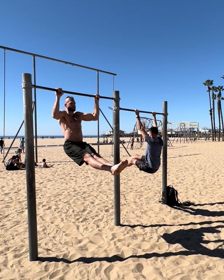 Jiří Procházka během veřejného tréninku v Los Angeles