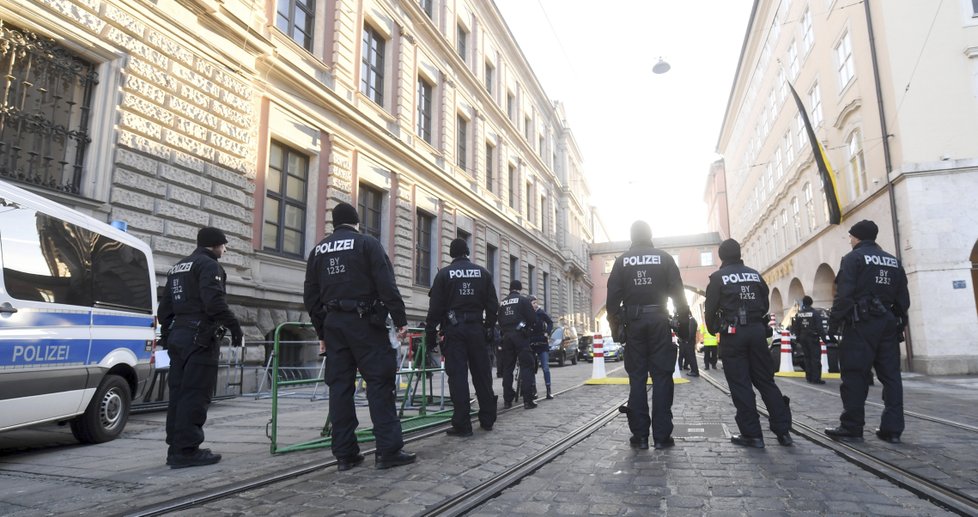 Policejní dohled na bezpečnostní konferenci v Mnichově (15. 2. 2019)