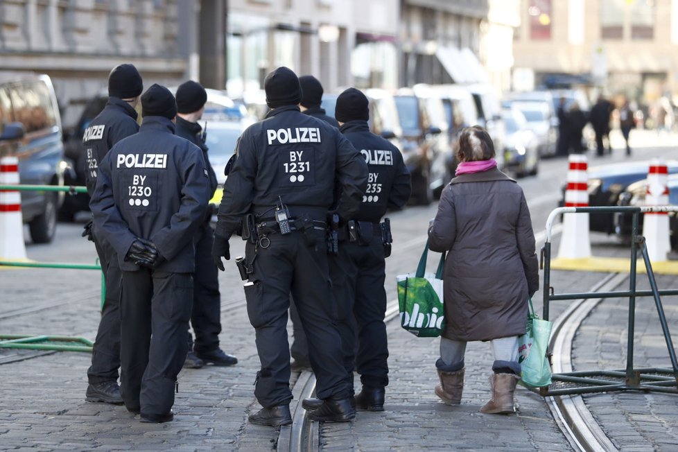 Policejní dohled na bezpečnostní konferenci v Mnichově (15. 2. 2019)
