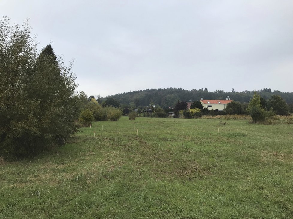 Pozemek v Mnichovicích, o jehož koupi Miloš Zeman přemýšlí.