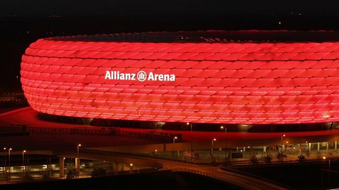 Mnichovská Allianz Arena, domov fotbalových klubů Bayern a Mnichov 1860