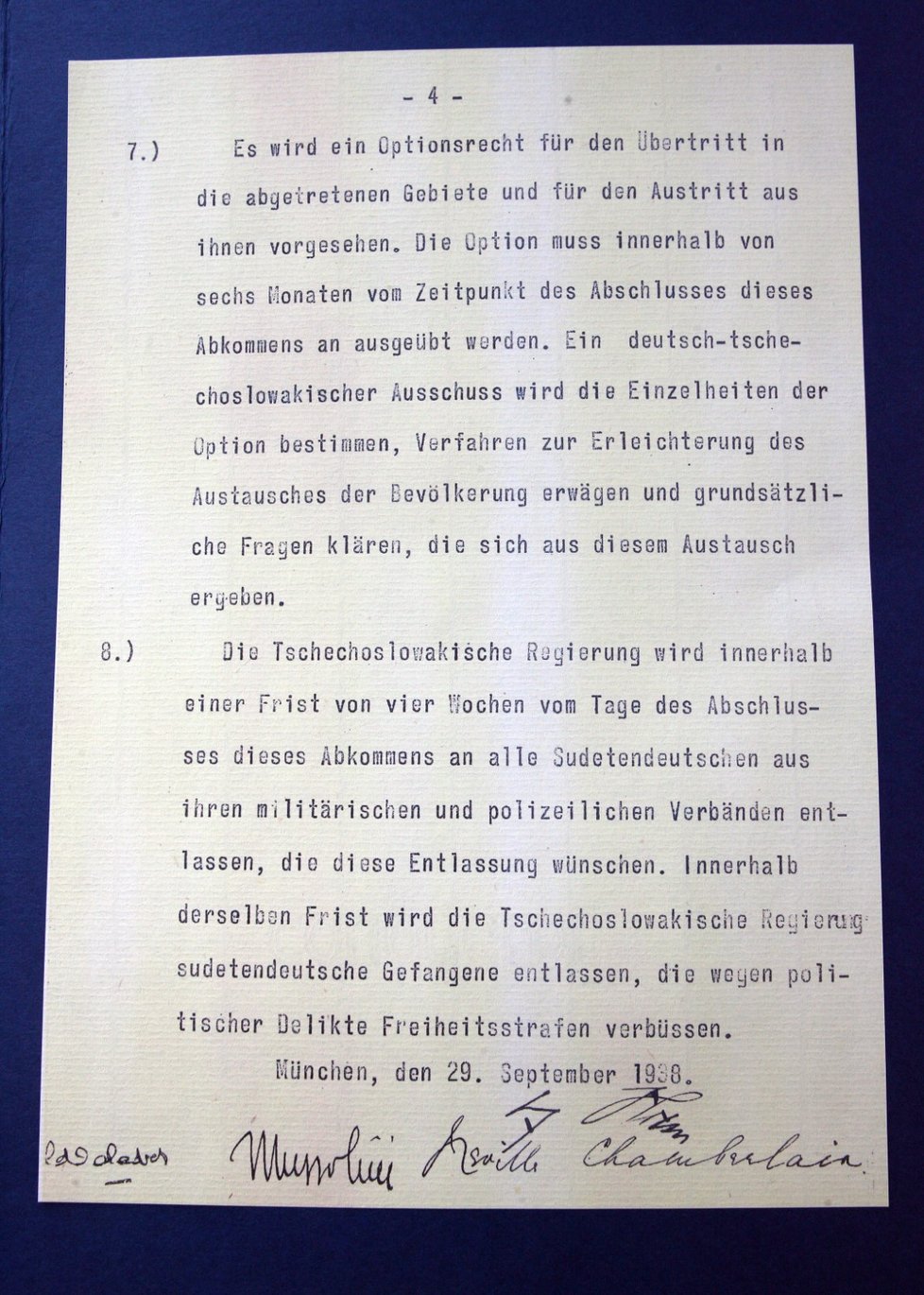 Německo zapůjčí Česku Mnichovskou dohodu.
