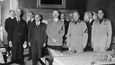 Hitler, Chamberlain, Daladier a Mussolini při podpisu Mnichovské dohody.