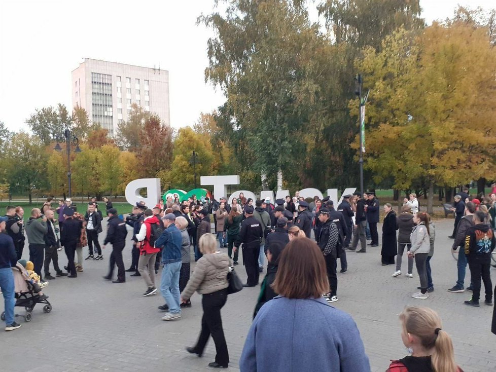 Protesty proti Putinově mobilizaci (21. 9. 2022).