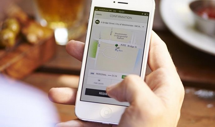 Mobilní aplikace Uber