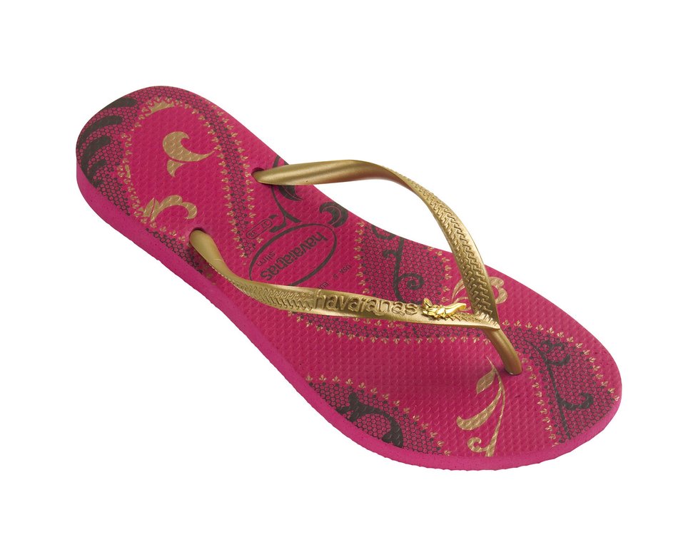 Červenozlaté žabky: Havaianas (info o ceně v obchodě)