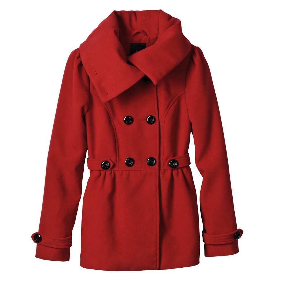 Červená linie: Kabát s dvouřadým zapínáním,  Ann Chtistine, 1500 Kč