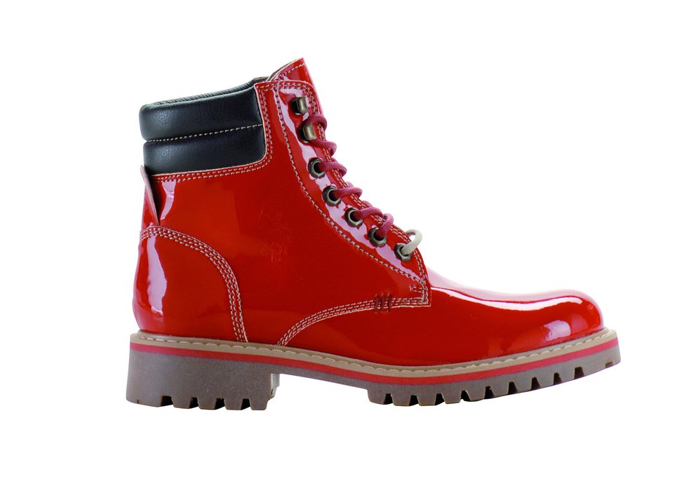 Červená linie: Lesklé šněrovacé boty, US Polo, 2599 Kč