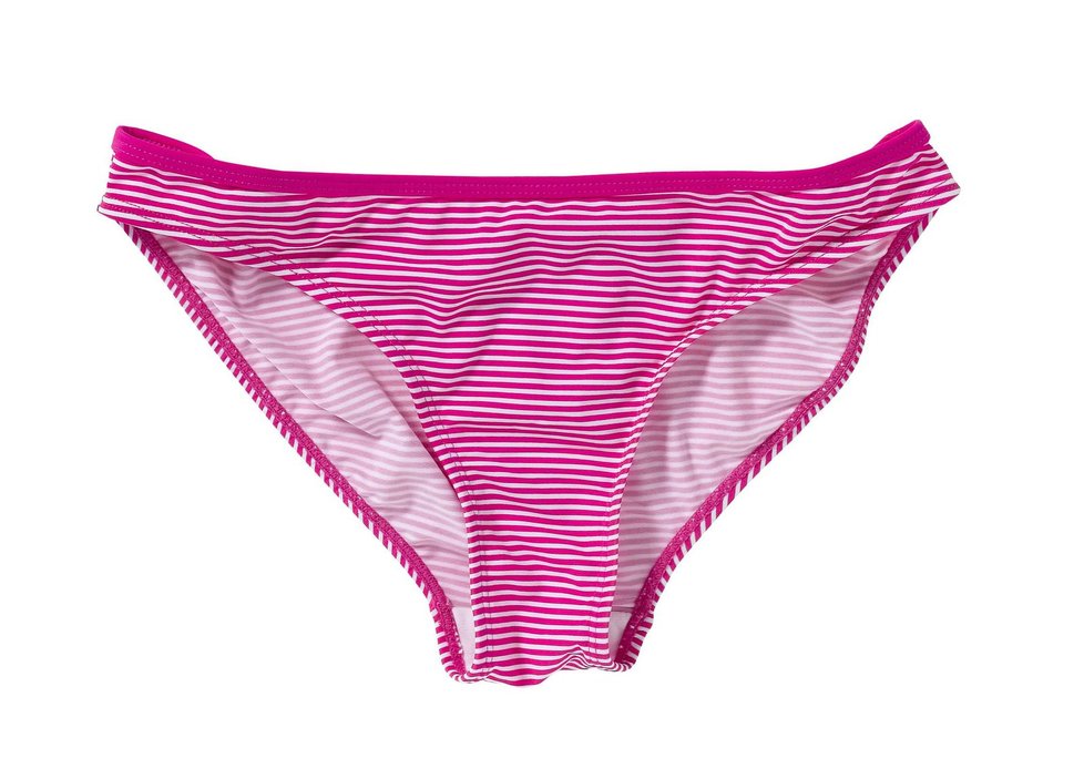 Spodní díl plavek pink s bílým proužkem: F&F, 180 Kč