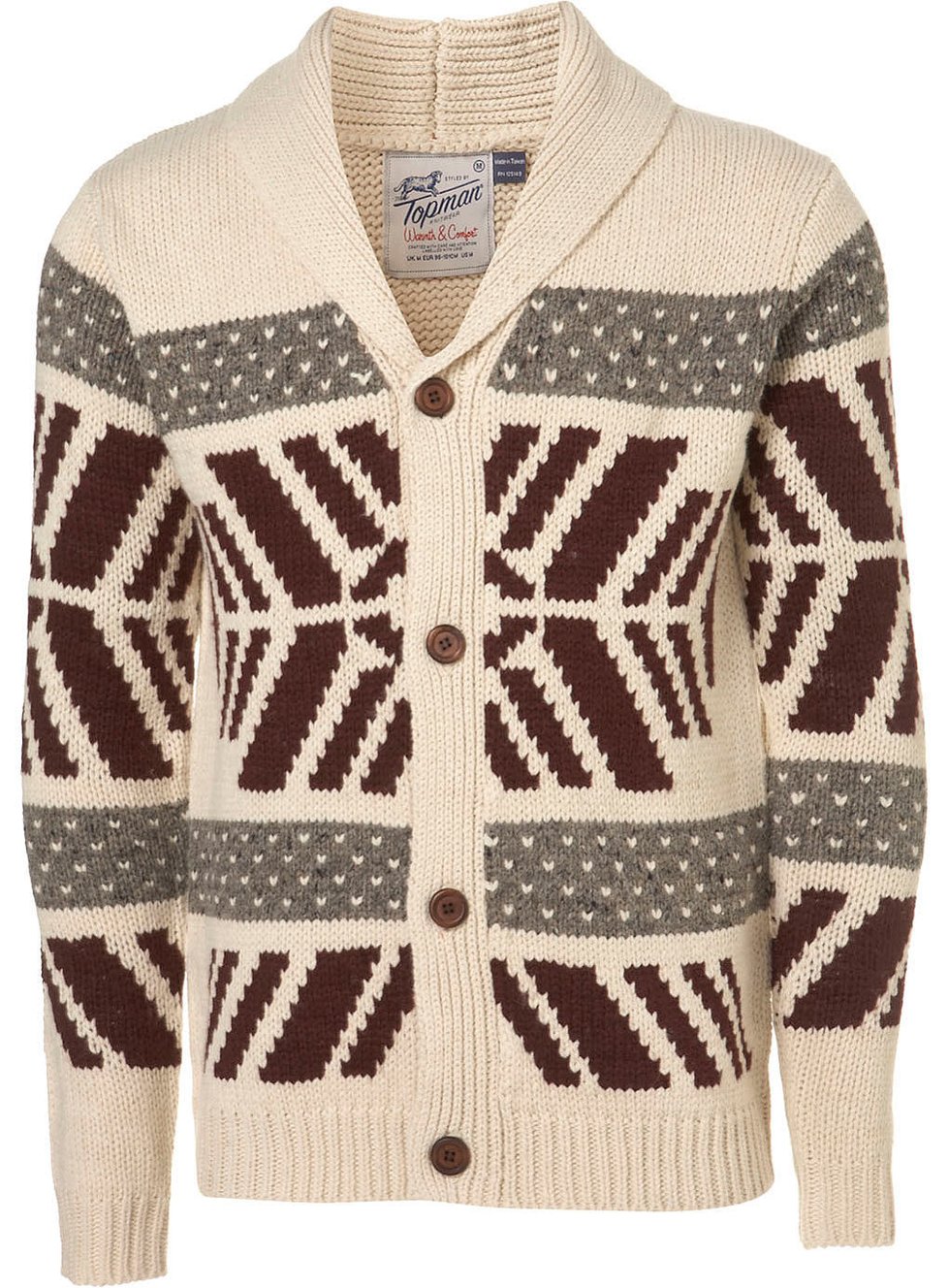 Cardigan, Topman, www.topman.com, cca. 930 Kč.