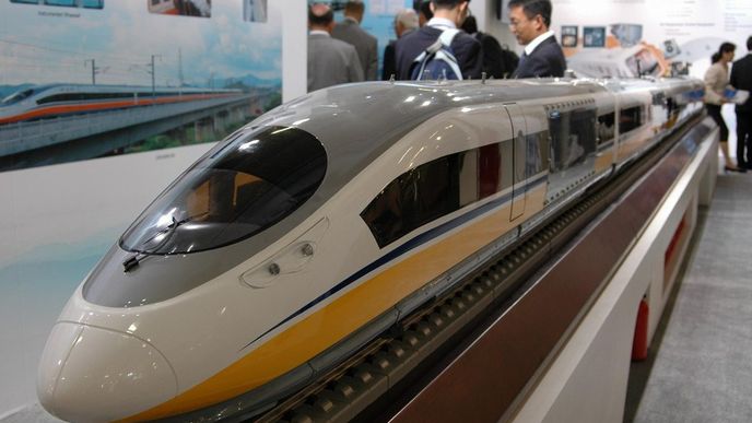 Model čínského testovacího vysokorychlostního vlaku